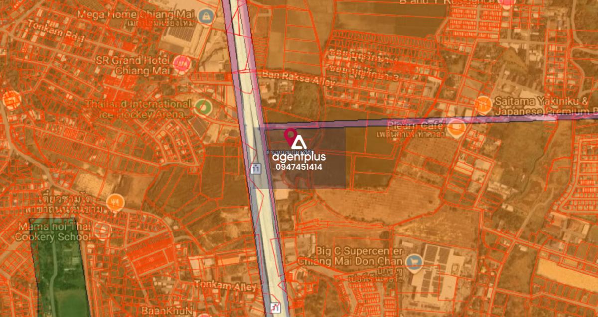 ขายที่ดิน ผังสีส้ม ติดถนนซุปเปอร์ไฮเวย์ เชียงใหม่-ลำปาง ทำเลทอง เชียงใหม่