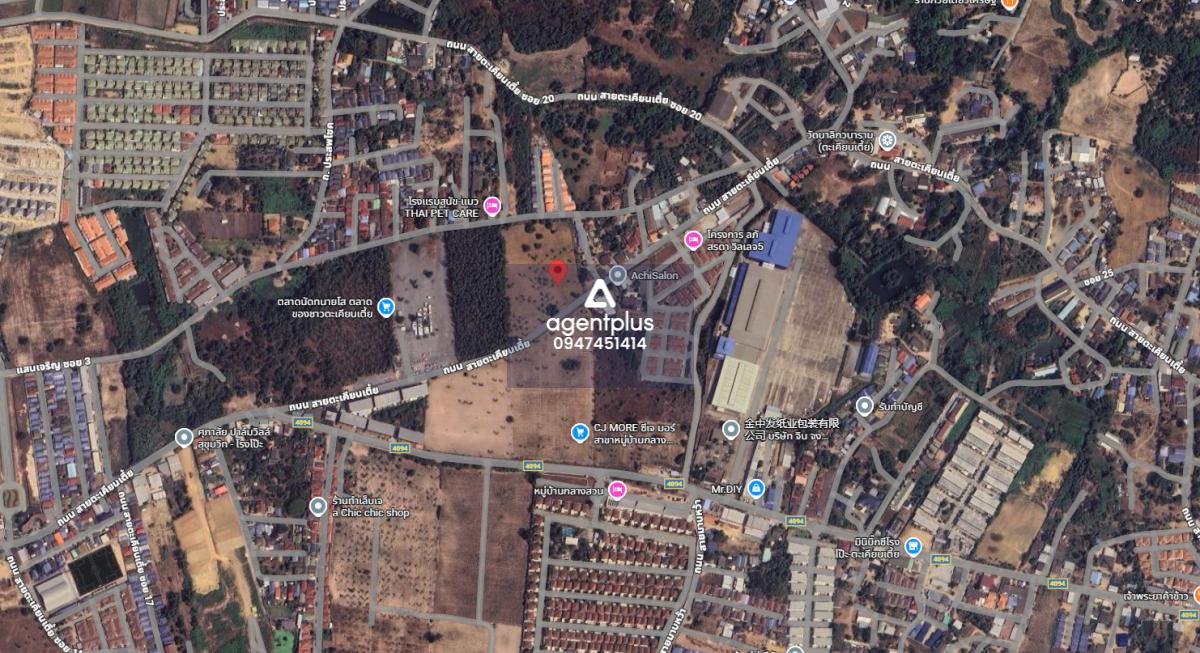 ขายที่ดินผังสีเหลืองอ่อนตะเคียนเตี้ย ติดถนนตะเคียนเตี้ย พัทยา ขายแยกได้