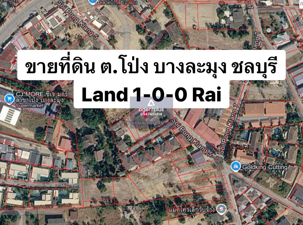 ขายที่ดินพร้อมบ้าน 1 ไร่ | ต.โป่ง บางละมุง ชลบุรี ทำเลดี