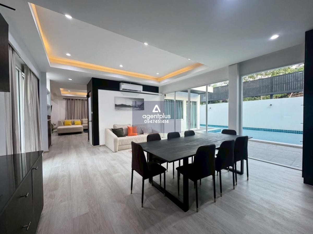 ให้เช่าพูลวิลล่าหลังใหญ่ 4ห้องนอน เฟอร์ครบ ใกล้โรงเรียนนานาชาติ ห้วยใหญ่