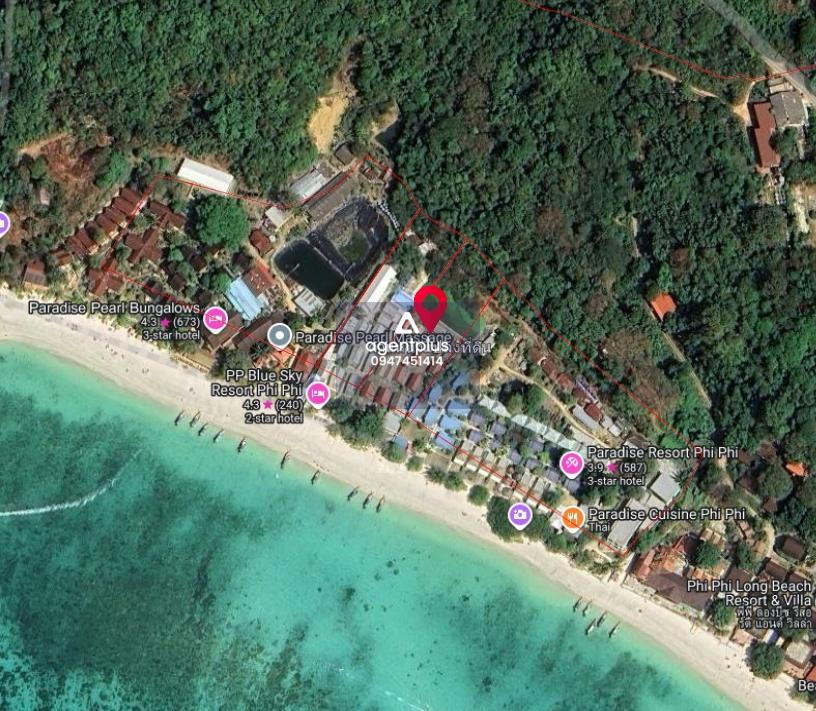 ขายที่ดินพร้อมกิจการติดหาด Long Beach เกาะพีพี กระบี่ ติดชายหาดโดยตรง บรรยากาศสวยและเป็นส่วนตัว