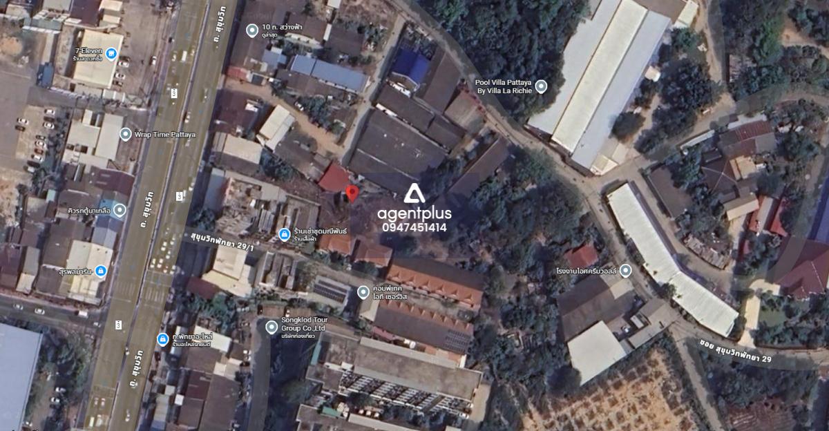 ขายที่ดินผังสีแดงติดถนนสุขุมวิท ตรงข้ามวัดสว่างฟ้า พัทยา