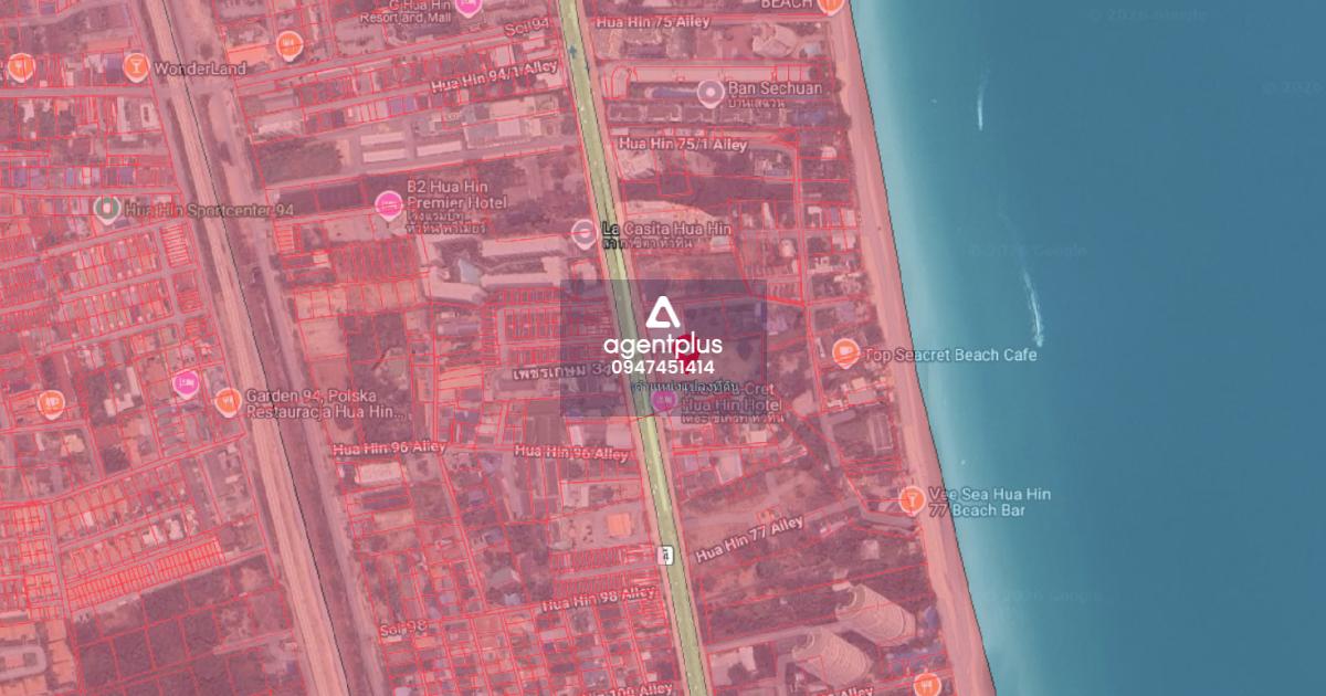 ที่ดินติดถนนเพชรเกษม ใกล้ทะเลหัวหิน ทำเลโครงการคอนโดหัวหิน ประจวบคีรีขันธ์