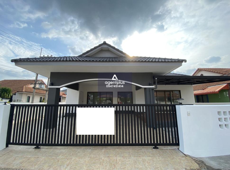 บ้านเดี่ยวชั้นเดียว โครงการขวัญนครวิล ฉะเชิงเทรา ติดถนนในโครงการ เดินทางเข้า-ออกสะดวก