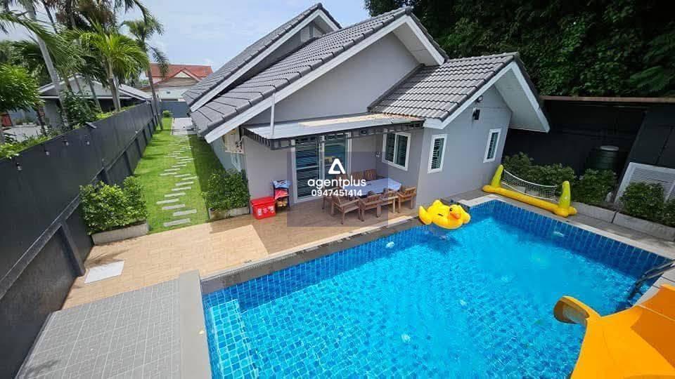  ให้เช่าบ้านเดี่ยว 4 ห้องนอน หนองปรือ พัทยา | พื้นที่กว้าง สระส่วนตัว พร้อมสไลเดอร์